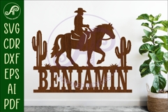 Cowboy Horse Rider SVG -Western Cowboy Silhouette -Ranch Product Image 1