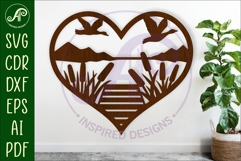 Lake heart wall sign, SVG file. Product Image 1