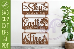 Sky Above Me Earth Below Me Fire Within Me Laser Cut SVG Product Image 1