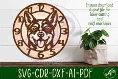 Blue Heeler dog clock wall clock laser cut file Product Image 1
