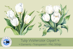 Spring Tulips PNG Watercolor Clipart 4 Product Image 2