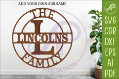 Monogram Family Letter L Name Sign SVG Product Image 1