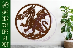 Fire Breathing Dragon wall sign svg laser cut Product Image 1