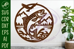 Rainbow Trout Fish wall sign svg laser cut Product Image 1