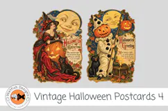 Halloween Vintage PNG Postcards 4 Product Image 2