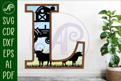 Farm Large L wall Letter 3 layer sign Product Image 1