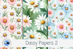Daisy Digital Papers 2 Floral Scrapbook Backgrounds Product Image 2