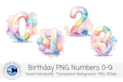 Watercolor Birthday Numbers 0-9 Product Image 2