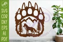Bear paw print with Fox wall sign Product Image 1