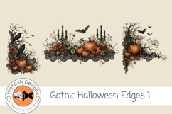Gothic Halloween Edges 1 PNG Clipart Set Product Image 3