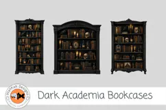 Dark Academia Bookcases | Gothic Library PNG Clipart Product Image 3