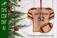 American Football shirt Christmas Ornament SVG laser cut Product Image 1