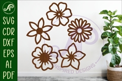 Flower Silhouette Cut out designs 8 Product Image 1