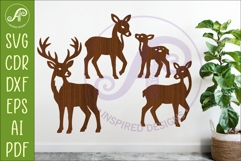 Woodland animal Silhouette Deer for laser cutting Product Image 1