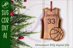 Basketball shirt Christmas Ornament SVG laser cut Product Image 1