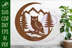 Crescent Moon Owl animal wall sign Product Image 1
