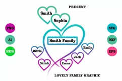 BEST SELLER | Heart Family Name Mother Father PNG Product Image 1