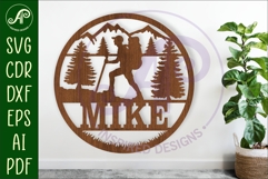 Hiker male name wall art sign, SVG file Product Image 1