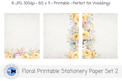 Floral Printable Stationery Paper 2 Product Image 2
