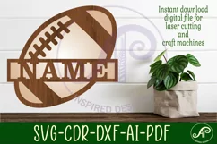 Football/ Rugby ball Name sign svg laser cut template Product Image 1