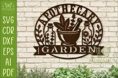 Apothecary Garden Sign SVG | Botanical Wall Art & Herb Laser Product Image 1