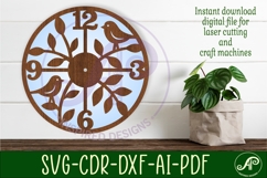 Birds clock wall clock laser cut files Product Image 1