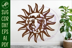 Kokopelli Sun Wall Art SVG - Southwestern Desert Wall Decor Product Image 1