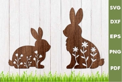 Spring Bunny SVG Design|Easter Laser cut, Cricut, Silhouette Product Image 1