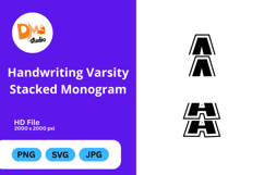 Handwriting Varsity Stacked Monogram Product Image 1