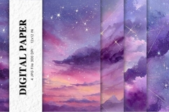 Sky Cloud Background Digital Paper Wallpaper_8 Product Image 1