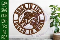 Born to fish forced to work wall art sign, SVG file. vector Product Image 1