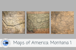 Vintage Montana Map Digital Paper Pack 1 Product Image 2