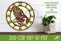 Bearded Dragon Lizard Clock SVG, Reptile Laser Cut Clock Product Image 1