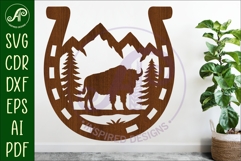 Horse Shoe Bison animal wall sign Product Image 1