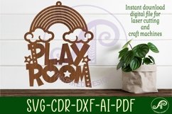Play room rainbow sign svg laser cut file Product Image 1