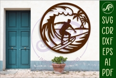 Surfer male wall sign, SVG file. vector sign Product Image 1