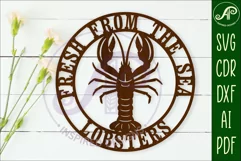 Fresh from the sea lobster wall art sign, SVG file Product Image 1