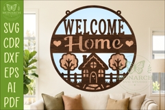 Welcome Home Layered SVG | Cottage Wall Sign | Laser Cut Product Image 1