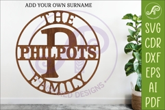 Monogram Family Letter P Name Sign SVG Product Image 1