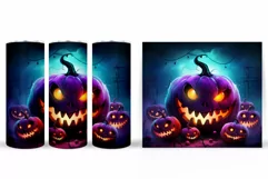 Halloween Tumbler Sublimation. Scary Pumpkin Tumbler Product Image 2
