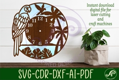 Parrot clock wall clock laser cut files Product Image 1