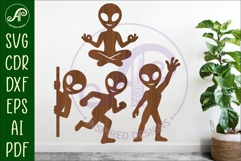 Alien Silhouette Shapes, UFO Cut outs 3 Product Image 1