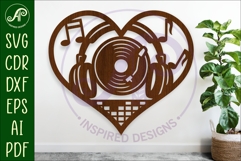DJ Music theme heart wall sign, Music lovers decor Product Image 1