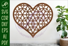 Kumiko pattern heart wall sign, SVG file. design 3 Product Image 1