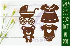 Baby icons silhouette laser cut outs SVG file 3 Product Image 1
