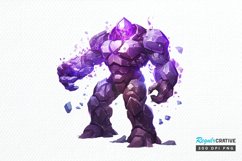 Fantasy Golem with an Purple Aura PNG Clipart Product Image 1