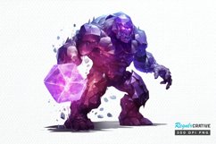 Fantasy Golem with an Purple Aura PNG Clipart Product Image 1