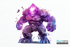 Fantasy Golem with an Purple Aura PNG Clipart Product Image 1