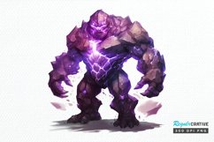 Fantasy Golem with an Purple Aura PNG Clipart Product Image 1