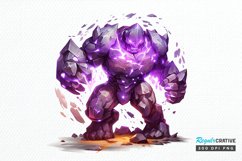 Fantasy Golem with an Purple Aura PNG Clipart Product Image 1